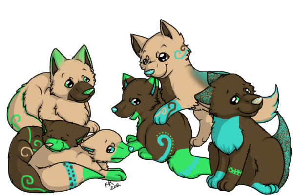 Blue and Green Pups Contest entry