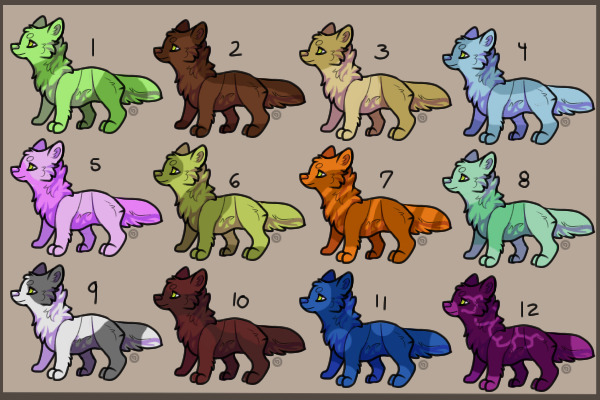 Dog/Wolf adopts (all adopted)