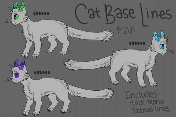..Cat Adoptable Base - Free for any use!..