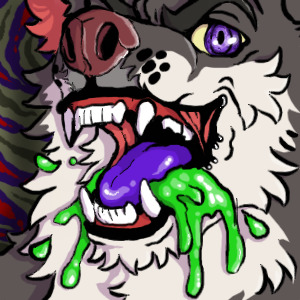 purple slime green wolf boy